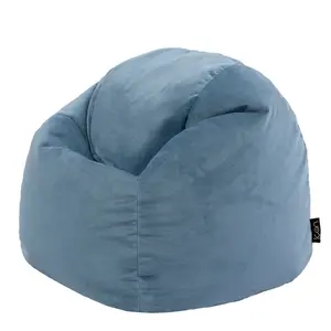 icon Kids Aurora Velvet Bean Bag Chair Mineral Blue Childrens Bean Bags