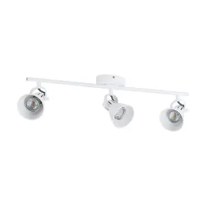 Flush 3 Spot Ceiling Light Colour White Shade Bulb GU10 3x3.3W Included