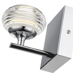 Luminosa Contemporary Integrated LED Ball  Wall Lamp Chrome, Glass 3000K