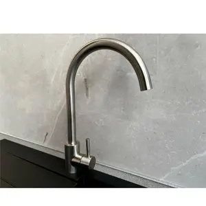 Reginox Taravo BN Single Lever Swan Neck Brushed Nickel Kitchen Mixer Tap