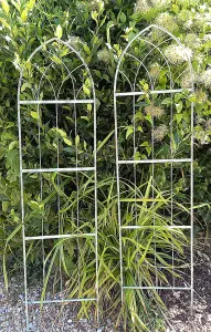 Pair of Verdigris Arched Trellis