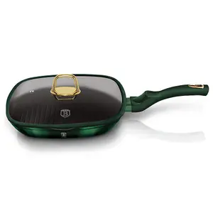 Berlinger Haus 28cm Width Square Grill Frying Pan Emerald with Lid