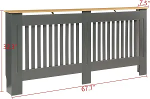 Extra Large Grey Radiator Cover 820mm(H) 1720mm(W) 190mm(D)