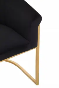 Interiors by Premier Vogue Black Velvet And Matte Gold Dining Chair