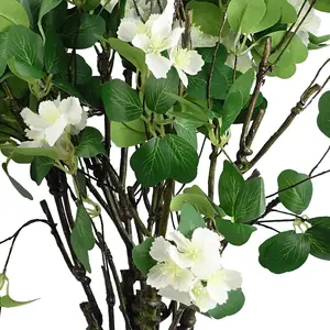 Pack of 6 x 60cm Flower Foliage Spray - White