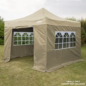 Side Walls Door & Windows for 2x2m Pop-Up Gazebo - BEIGE - Garden Party Tent