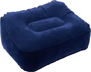 Blue Inflatable Foot Cushion - Lightweight Portable Supportive Cushion for Resting Tired or Swollen Legs & Feet - 15 x 35 x 27cm