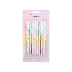 The Design Group Ballpoint Pen (Pack of 8) Pink/White/Blue (One Size)