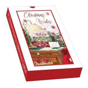 Out Of The Blue Ready For Christmas Christmas Card (Pack of 12) White/Red (One Size)