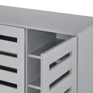 Euston Modern Light Grey 3 Door 5 Tier Shoe Cabinet