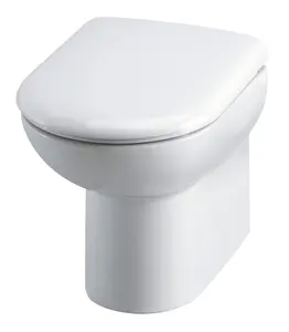 Ridley D Shape Back To Wall Toilet Pan & Soft Close Seat - White - Balterley