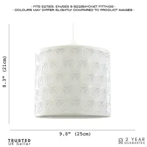 Modern Geometric Pendant Lighting Shade with Inner White Cotton Drum Diffuser