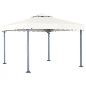 Berkfield Gazebo with LED String Lights 300x300 cm Cream Aluminium