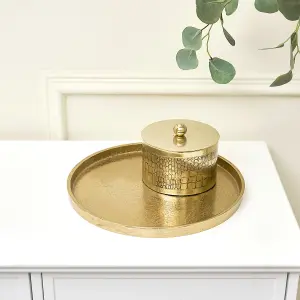 Melody Maison Gold Crocodile Print Trinket Pot