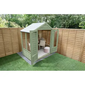 4Life 6x4 Pressure Treated Double Door Apex Summerhouse  No