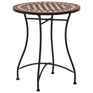 Berkfield Mosaic Bistro Table Brown 60cm Ceramic