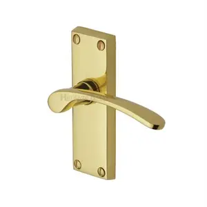 Heritage Door Handle Lever Latch Sophia Short Design (Set of 2) Polished Brass