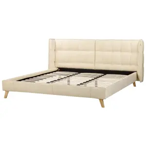 Velvet EU Super King Bed Beige SENLIS