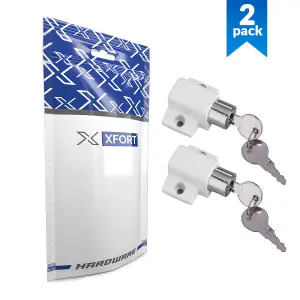 XFORT 2 Pack White Patio Door Lock & Window Locks for UPVC Windows & Doors