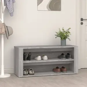 Berkfield Shoe Rack Grey Sonoma 100x35x45 cm Engineered Wood