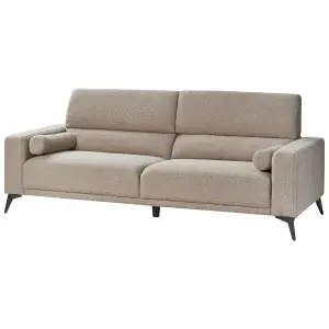 3 Seater Boucle Sofa Taupe ANGE