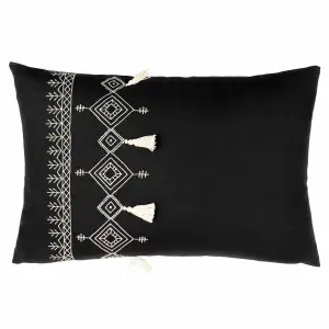 furn. Pritta Embroidered Tasselled Feather Filled Cushion