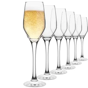 Homiu Champagne Prosecco Flutes Pack of 6 - Dishwasher Safe - Napoli Collection