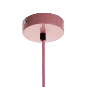 Interiors by Premier Beli Pink Metal Wire Pendant Light