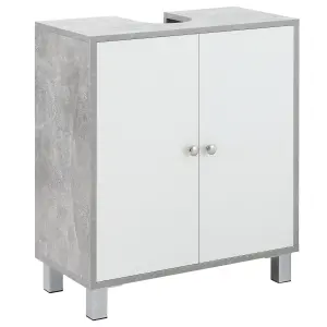 kleankin Bathroom Under Sink Cabinet Vanity Unit with Adjustable Shelf Space Saver