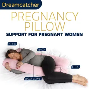 Dreamcatcher Pregnancy Pillow Micro Fleece U Shaped Maternity Support Pillow Pink