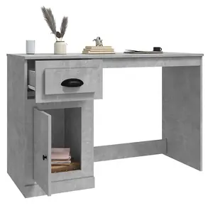 Berkfield Desk with Drawer Concrete Grey 115x50x75 cm Engineered Wood