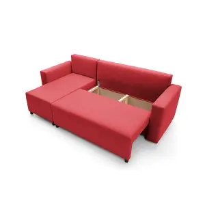 Oslo Reversible Corner Sofa Bed in Red