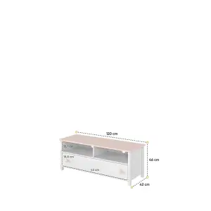 Luna LN-13 TV Cabinet H46cm W120cm D42cm - Charming Storage for Young Spaces