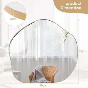 Costway Irregular Wall Mirror W/ Metal Frame Bathroom Asymmetrical Mirror Decorative Vanity Mirror