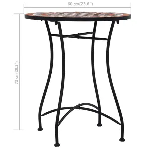 Berkfield Mosaic Bistro Table Brown 60cm Ceramic