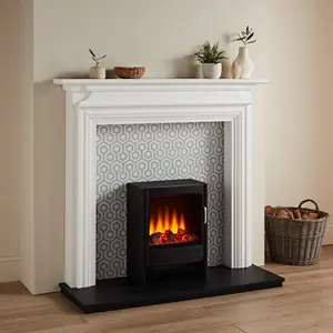 Focal Point Charlottesville White & black MDF Fireplace surround set