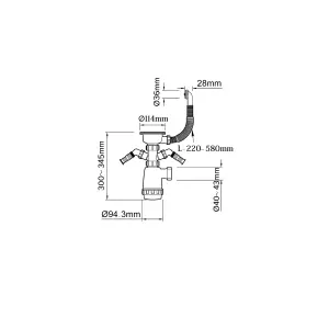 Flomasta Standard Bottle Sink Trap With adjustable height (Dia)114mm