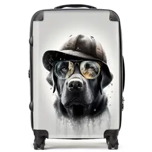 Labrador Retriever Dog With Hat Splashart Suitcase - Medium