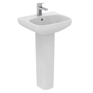 Ideal Standard i.life A Gloss White Rectangular Floor-mounted Full pedestal Basin (H)85cm (W)55cm