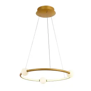 Luminosa Modern LED Hanging Pendant Antique Bronze, Warm White 3000K 2100lm Dimmable