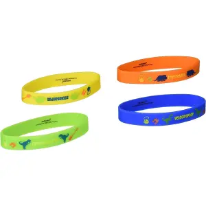 Prehistoric Dinosaur Party Bracelet (Pack of 4) Multicoloured (One Size)