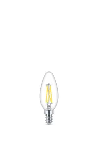 Philips Classic 2.7W 250lm Clear Candle Warm white LED Dimmable Light bulb