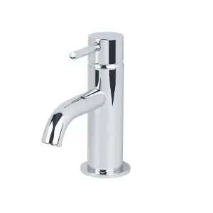 Nes Home Modern Deck Mounted Chrome Round Single Lever Bathroom Basin Mono Mixer Tap