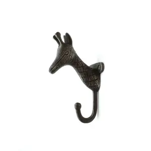 Oakcrafts - Antique Cast Iron Giraffe Single Hook - 140mm