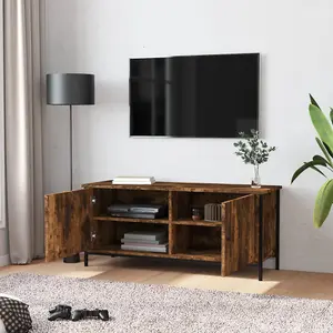 Berkfield TV Cabinet with Doors Smoked Oak 102x35x45 cm Engineered Wood