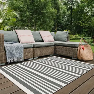 Duo Weave Collection Outdoor Rugs in Modern Stripes