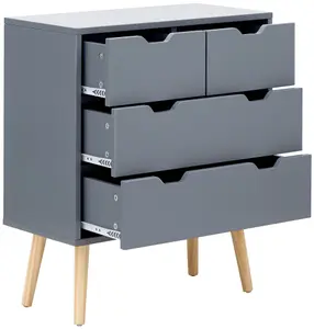 GFW Nyborg 2+2 Drawer Chest Dark Grey