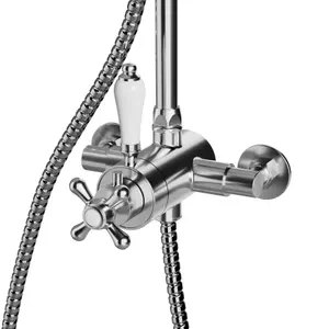 GoodHome Etel Chrome effect Thermostatic Multi head shower