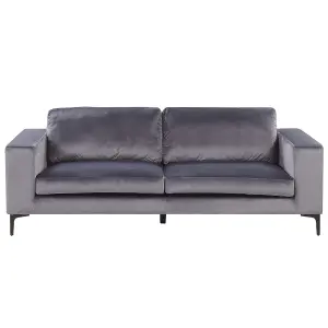 3 Seater Velvet Sofa Dark Grey VADSTENA