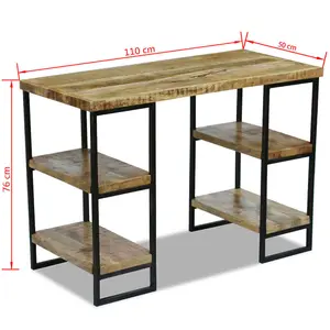 Berkfield Office Desk Mango Wood 110x50x76 cm